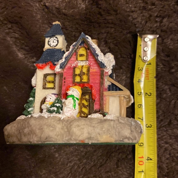 K’s vintage house poly resin figurine home snowman snow, chimney & clock home - Picture 8 of 8